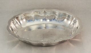 Vtg Sterling Silver Oval Bowl Serving Fluted Edges 9.  5 " X 7.  25 " Heavy 341g