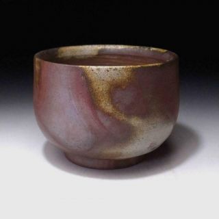 SN3: Vintage Japanese Pottery Tea bowl,  Bizen ware,  Natural ash glaze 4