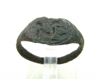 Authentic Medieval Viking Era Ring W/ Dragon - J207