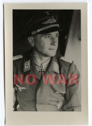 Wwii German Photo Luftwaffe Pilot Oberst Walter Sigel The Knight Cross Holder