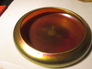 Antique Steuben Gold Aurene Glass Vase Bowl 2586 10 ",  Large Piece
