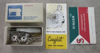 Vintage Singer Featherweight White 221K Sewing Machine w Case & Pedal Immaculate 11