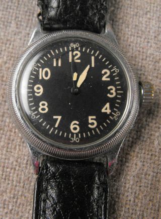 Vintage Wwii Military Wrist Watch Elgin A.  F.  Us Army Type A - 11