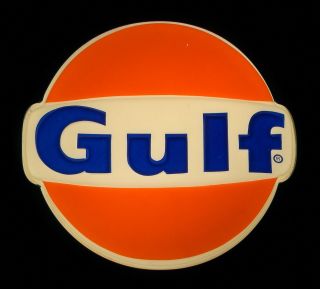 Vintage Gulf Gas Station Lighted Sign 22 " (converted To Led) Petroleum Oil