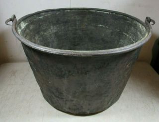 Large Antique Copper Bucket Planter Cauldron Garden Plants Pot Landscape Decor