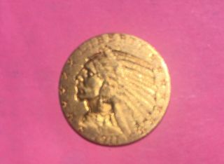 .  1911 - D Indian Head $5 Gold Half Eagle Near Choice Uncirculated,  Extra Rare