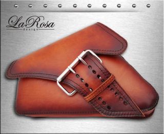 2004 & Up La Rosa Vintage Shedron Leather La Fondina Hd Sportster Left Saddlebag