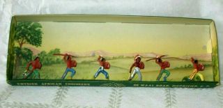 Vintage Sae - Lead Toy Soldiers - Set 12/a - American Indians Attacking - Set - Rare
