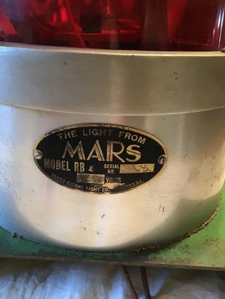 Vintage The Light From Mars Red Single Light Model 5175 8