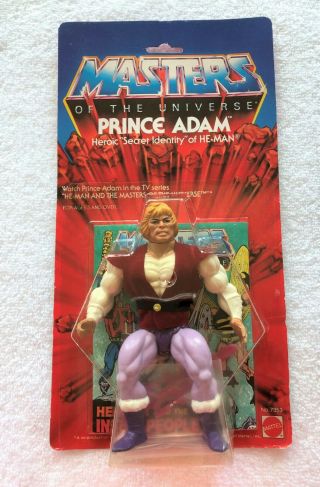 Motu Prince Adam Masters Of The Universe Vintage 1983 Factory Moc/mib