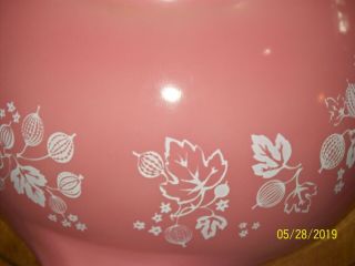 3 Vintage PYREX Pink GOOSEBERRY Cinderella NESTING BOWLS 441 443 & 444 8