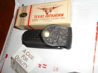 Vintage Case XX 273 Texas Lockhorn DOUBLE LOCKBLADE KNIFE WTH SHEATH. 5