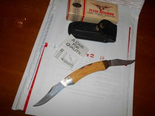 Vintage Case XX 273 Texas Lockhorn DOUBLE LOCKBLADE KNIFE WTH SHEATH. 7