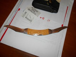 Vintage Case XX 273 Texas Lockhorn DOUBLE LOCKBLADE KNIFE WTH SHEATH. 8