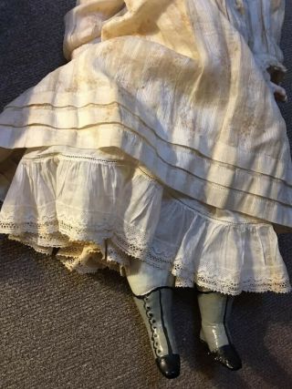 Antique Doll Wax Over Paper Mache with RARE HAIR STYLE Early 1860s 7