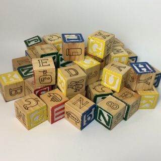 Vintage Children’s Wooden Blocks - Set of 48 - Storage Box 2