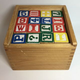 Vintage Children’s Wooden Blocks - Set of 48 - Storage Box 3