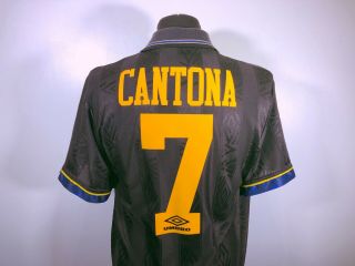 CANTONA 7 Manchester United Vintage Umbro Away Football Shirt 1993/95 (M) 7