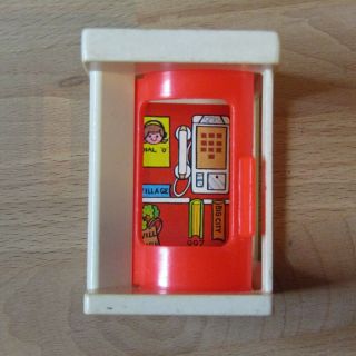 Vintage Fisher Price Little People Phone Booth 1970 