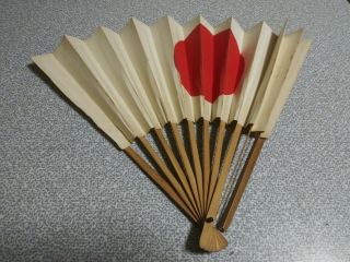 Vintage - Ww2/wwii Era Japanese Rising Sun Flag Hand Fan
