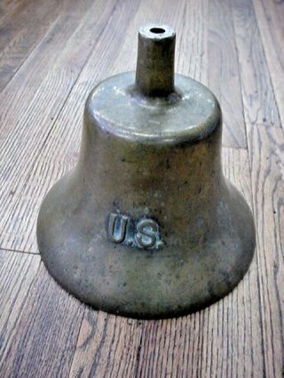 Old U.  S.  United States Navy Brass Retired Nautical Ships Boat Bell