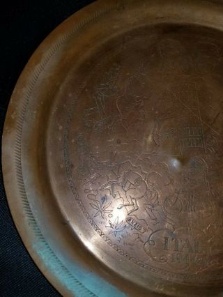 WWII Italy Italian Souvenir Plate Dated 1944 - 1945 1 2