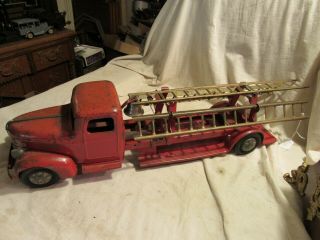 Vintage Turner Toys Large Scale Fire Truck Pressed Steel Toy Scarce 1940s