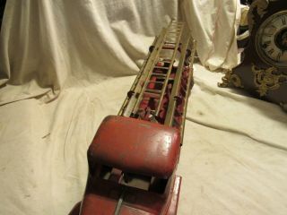 Vintage Turner Toys Large Scale Fire Truck Pressed Steel Toy Scarce 1940s 4