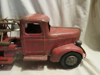 Vintage Turner Toys Large Scale Fire Truck Pressed Steel Toy Scarce 1940s 6