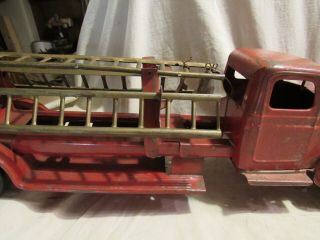 Vintage Turner Toys Large Scale Fire Truck Pressed Steel Toy Scarce 1940s 7