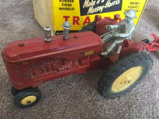 MASSEY HARRIS 44 TRACTOR DIECAST FARM TOY VINTAGE RED METAL TRACTOR and Idea 2
