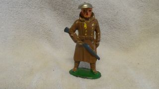 Rare Near Nos Un - Barclay Manoil Ww1 Soldier Blue Rifle & Great Coat