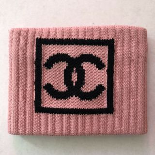 Rare Vtg Chanel Cc Logo Pink Wristband Bracelet