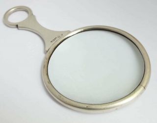 LOVELY RARE ENGLISH ANTIQUE 1909 STERLING SILVER TABLE MAGNIFYING READING GLASS 4