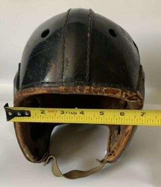 Vintage 40 - 50s Rawlings A - 11 black Leather Football Helmet Size 7”1/8 Made in US 12