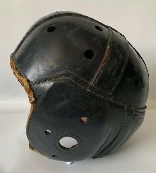 Vintage 40 - 50s Rawlings A - 11 black Leather Football Helmet Size 7”1/8 Made in US 2
