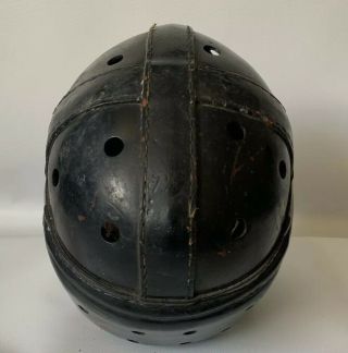 Vintage 40 - 50s Rawlings A - 11 black Leather Football Helmet Size 7”1/8 Made in US 4