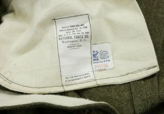 1935 US Army Melton Wool Service Trousers CCC National Recovery NRA Blue Eagle 7