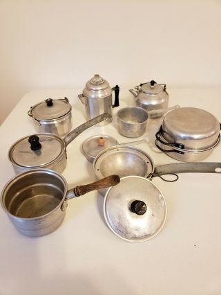 Vintage Childs Metal Pots And Pans