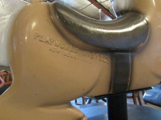 VTG1950 ' s CHILD ' S COWBOY HORSE BARBER SHOP ADJUSTABLE CHAIR PLAYWORLD SYSTEMS 5