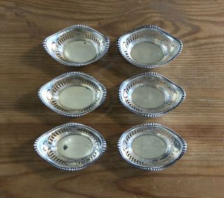 6 Gorham Sterling Silver Reticulated Nut Dishes A4775 No Mono Look