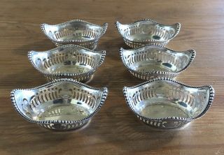 6 Gorham STERLING Silver Reticulated Nut Dishes A4775 NO Mono LOOK 2