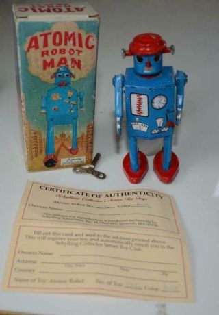 Schylling - Clockwork Tinplate Walking Atomic Robot Man