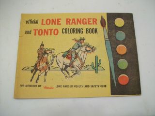 Vintage Official Lone Ranger & Tonto Coloring Book,  1955,  Merita Bread