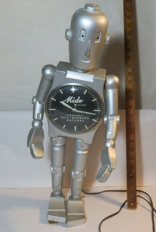 Fantastic Vintage Mido Watch Robot Advertising Counter Top Display C 1960