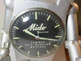 Fantastic Vintage Mido Watch Robot Advertising Counter Top Display c 1960 3