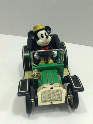 Vintage 1981 Masudaya Mickey Mouse Lever Action Toy Car 611 2