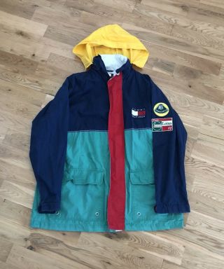 Rare Vintage 90’s Tommy Hilfiger Lotus F1 Racing Jacket Overcoat Men’s Size M