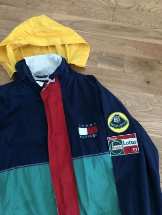 RARE Vintage 90’s Tommy Hilfiger Lotus F1 Racing Jacket Overcoat Men’s Size M 2