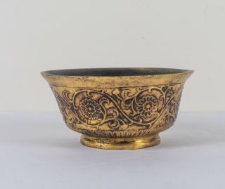 Japanese/chinese Antique Gilt Bronze Cup,  Temple